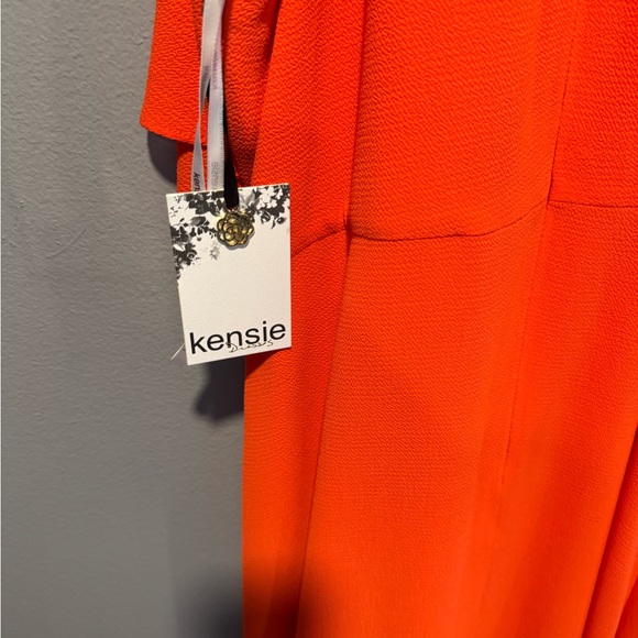 Kensie Orange Asymmetrical Tiered Sundress - Picture 6 of 6